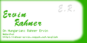 ervin rahner business card